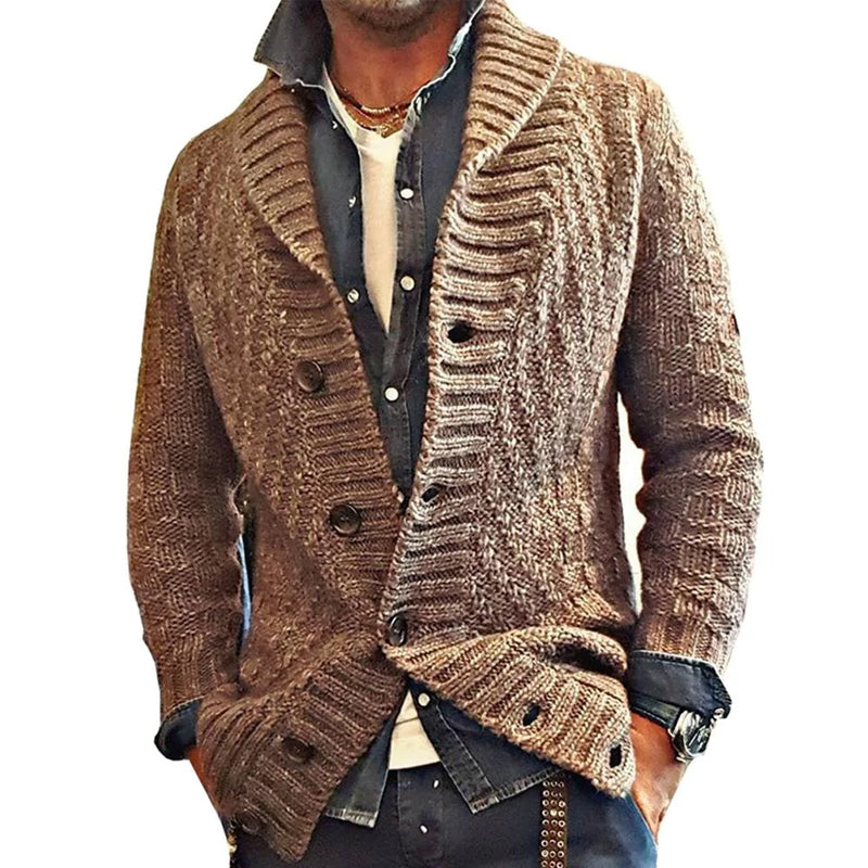 Herren - Strickjacke - Vintage Revers - Stilvoller und bequemer Überwurf für jeden Anlass