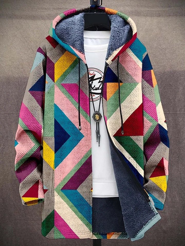 Damen - Luxuriöse Strickjacke mit Kunstdruck - Weiches Material - Stilvolles Lagenlook-Essential für jeden Anlass