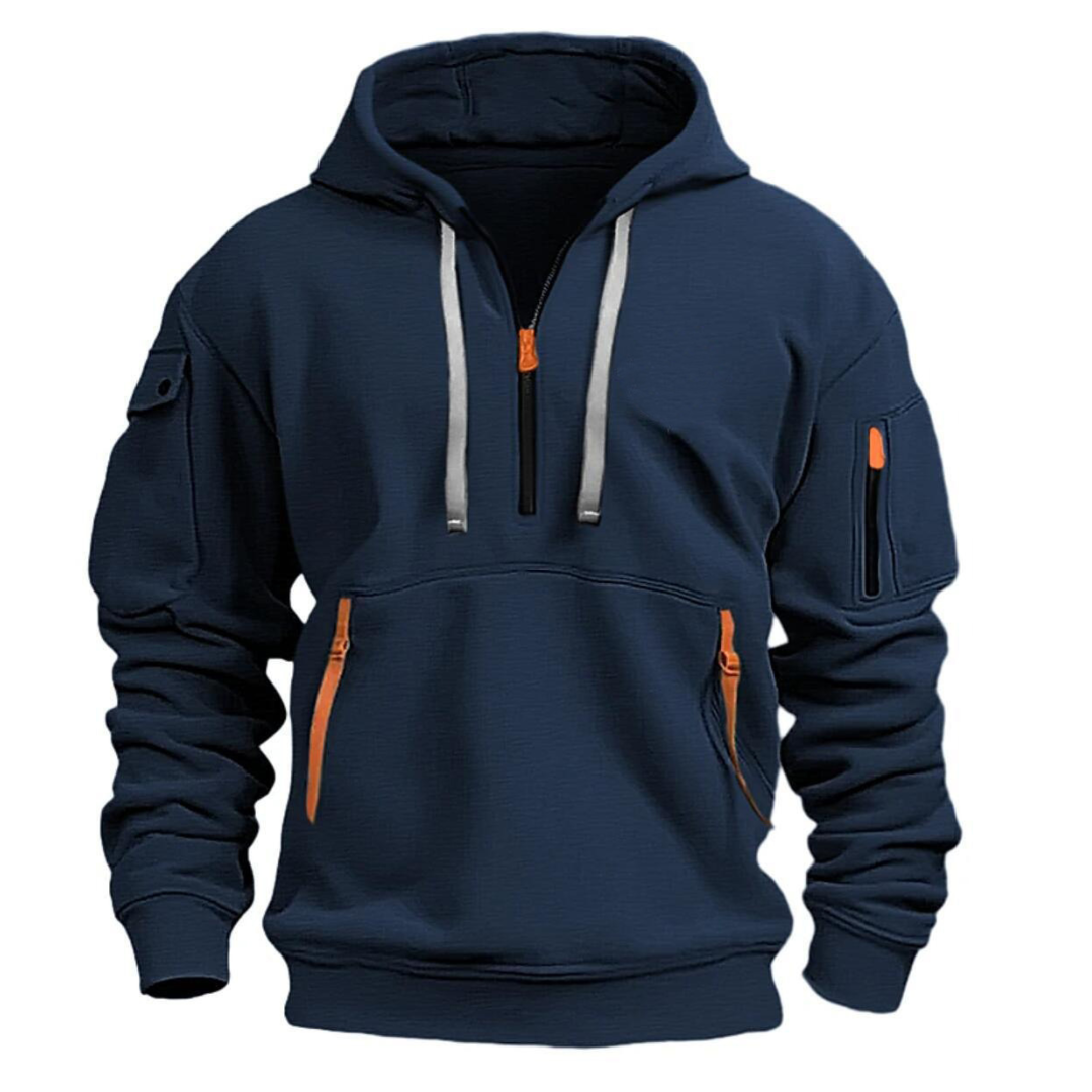 Herren -  Kapuzenpulli - Baumwollmischung  - Langarm mit Taschen - Bequemer Casual Sweatshirt für jeden Anlass