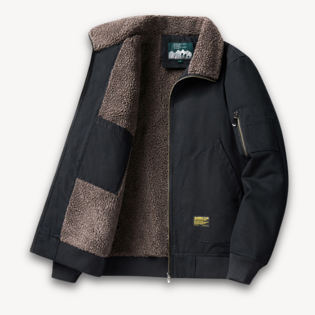 Herren - Sherpa-gefütterte Arbeitsjacke - Baumwoll - Kuschelig & strapazierfähig - Ideal für kalte Wetterabenteuer