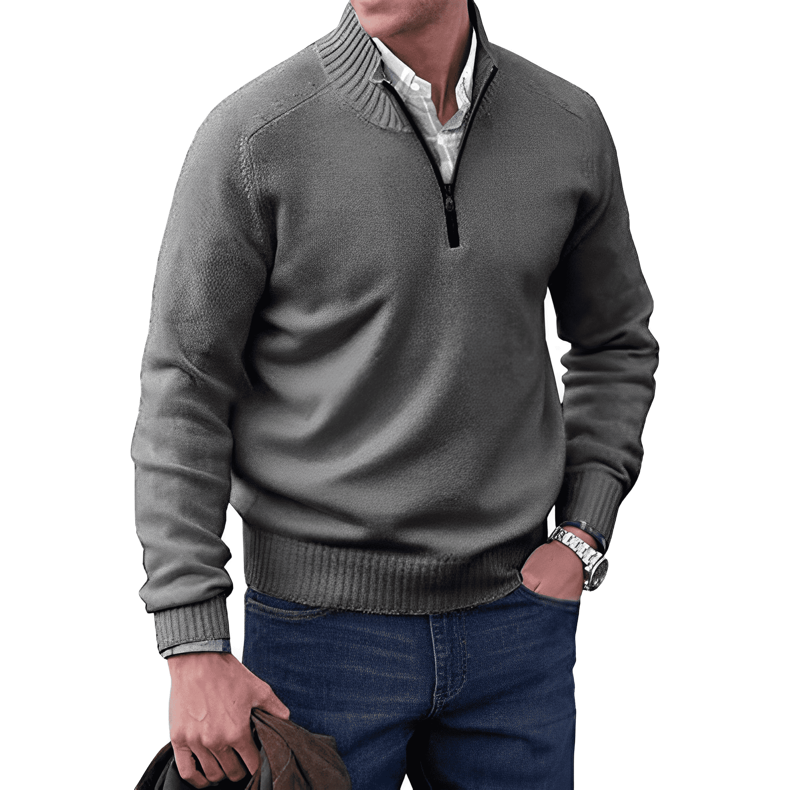 Herren - Bequemer Langarm Pullover - Weicher Strick - Lässiger Stil für jede Jahreszeit