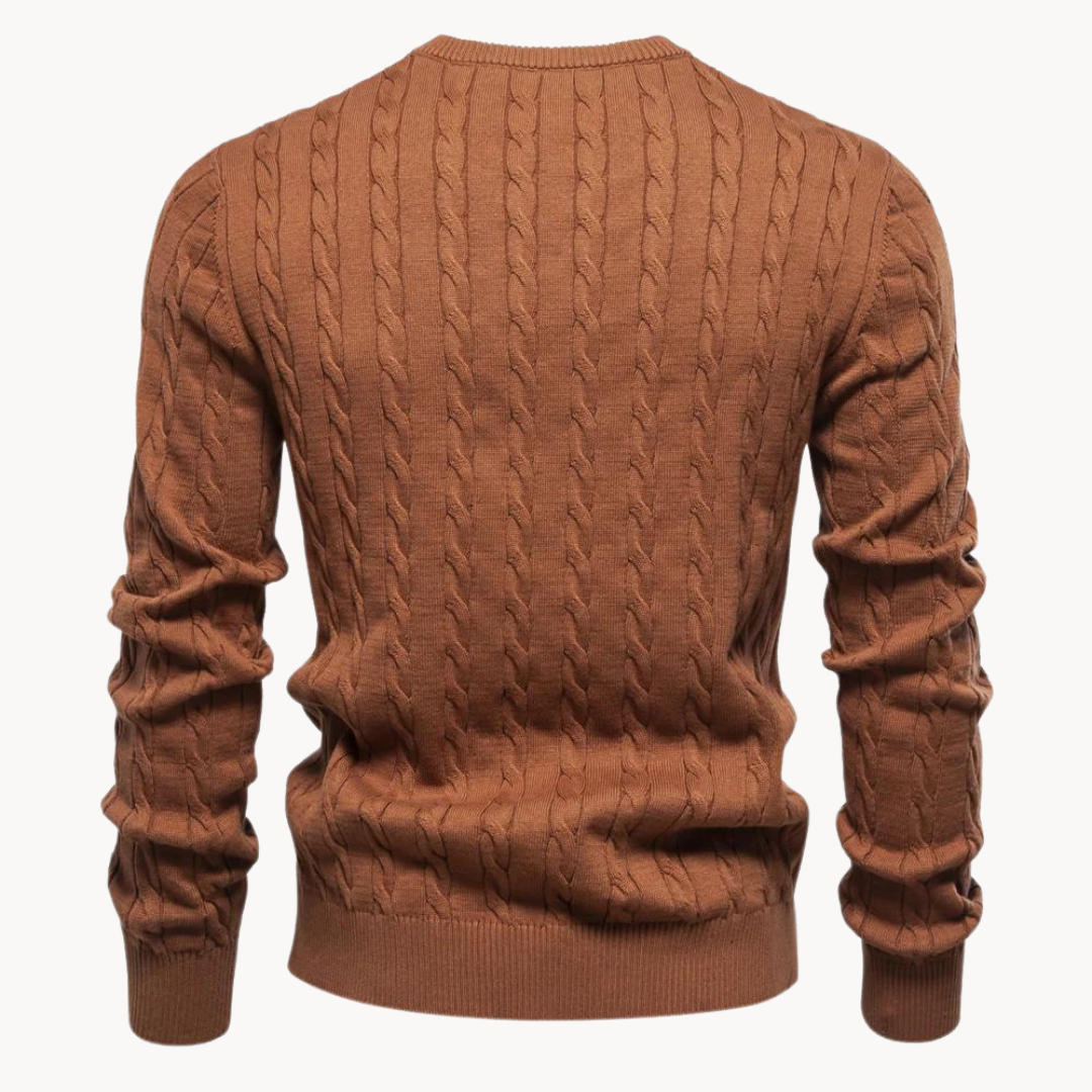 Herren - Zopfstrick Pullover - Weicher Stoff - Warmer Ponty - Lässiger und bequemer Pullover für jeden Anlass
