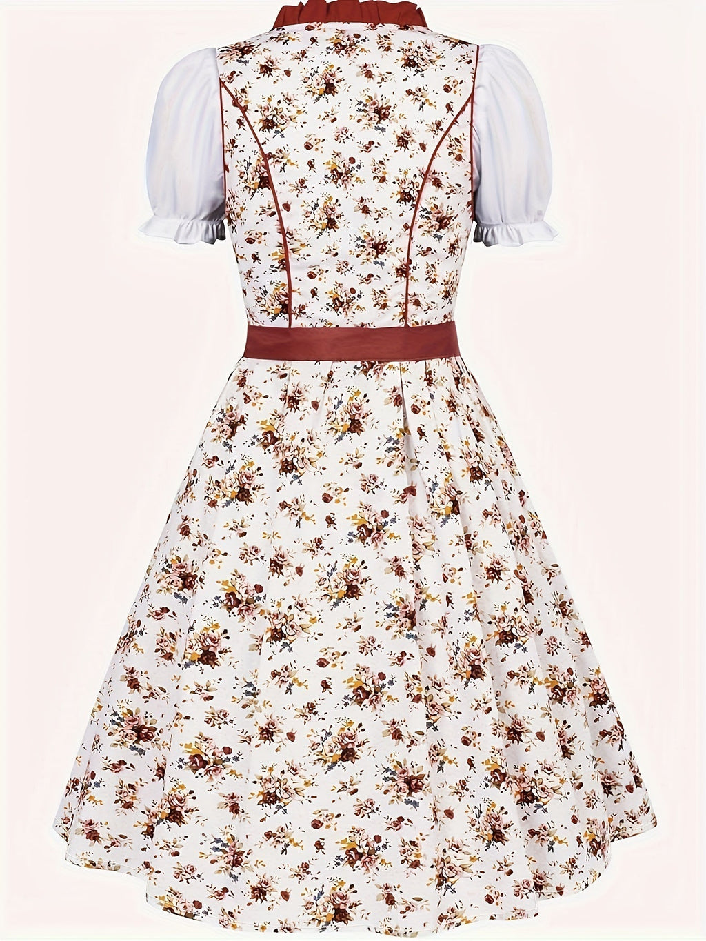 Damen Stilvolle Rot Oktoberfest Dirndl Kleid