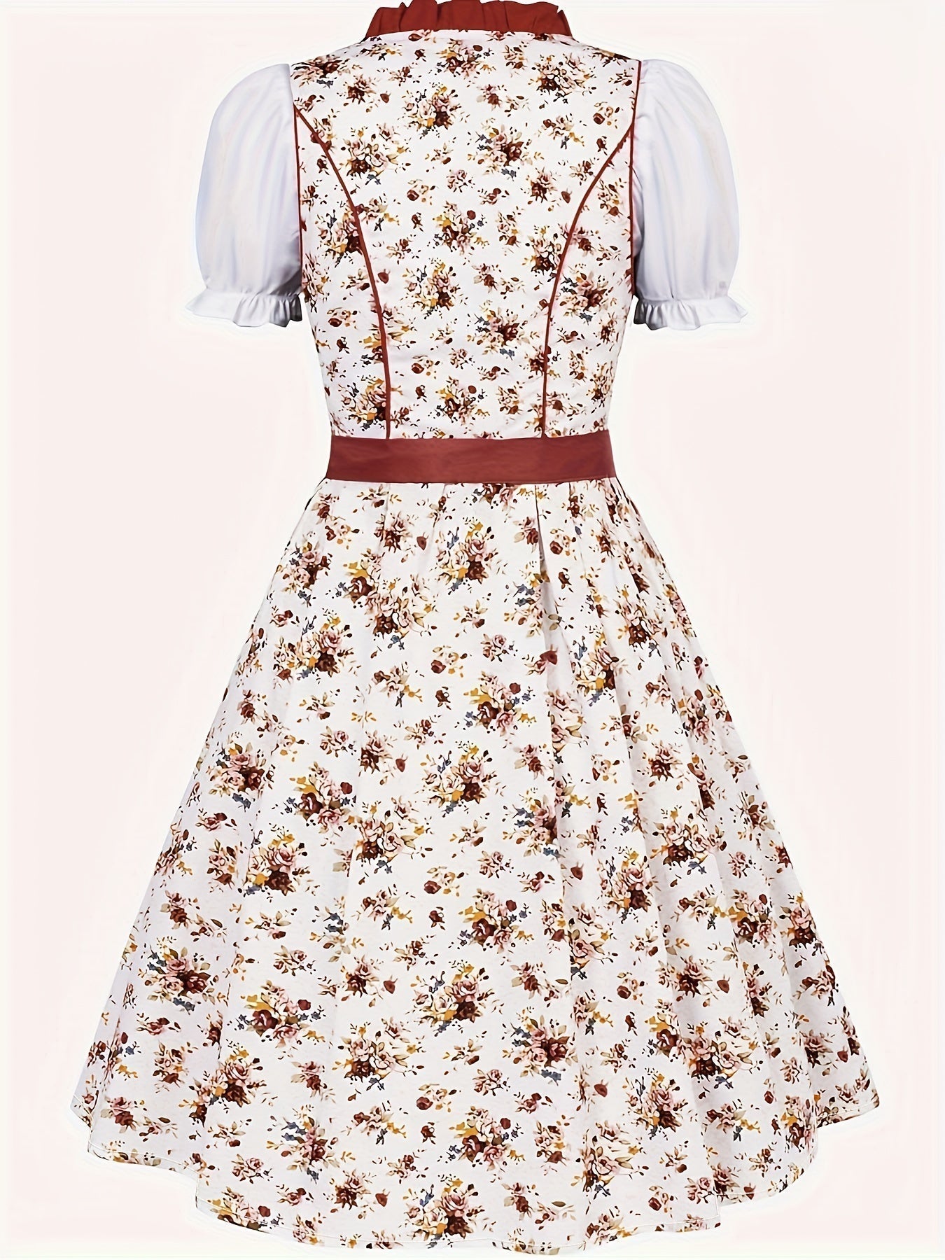 Damen Stilvolle Rot Oktoberfest Dirndl Kleid