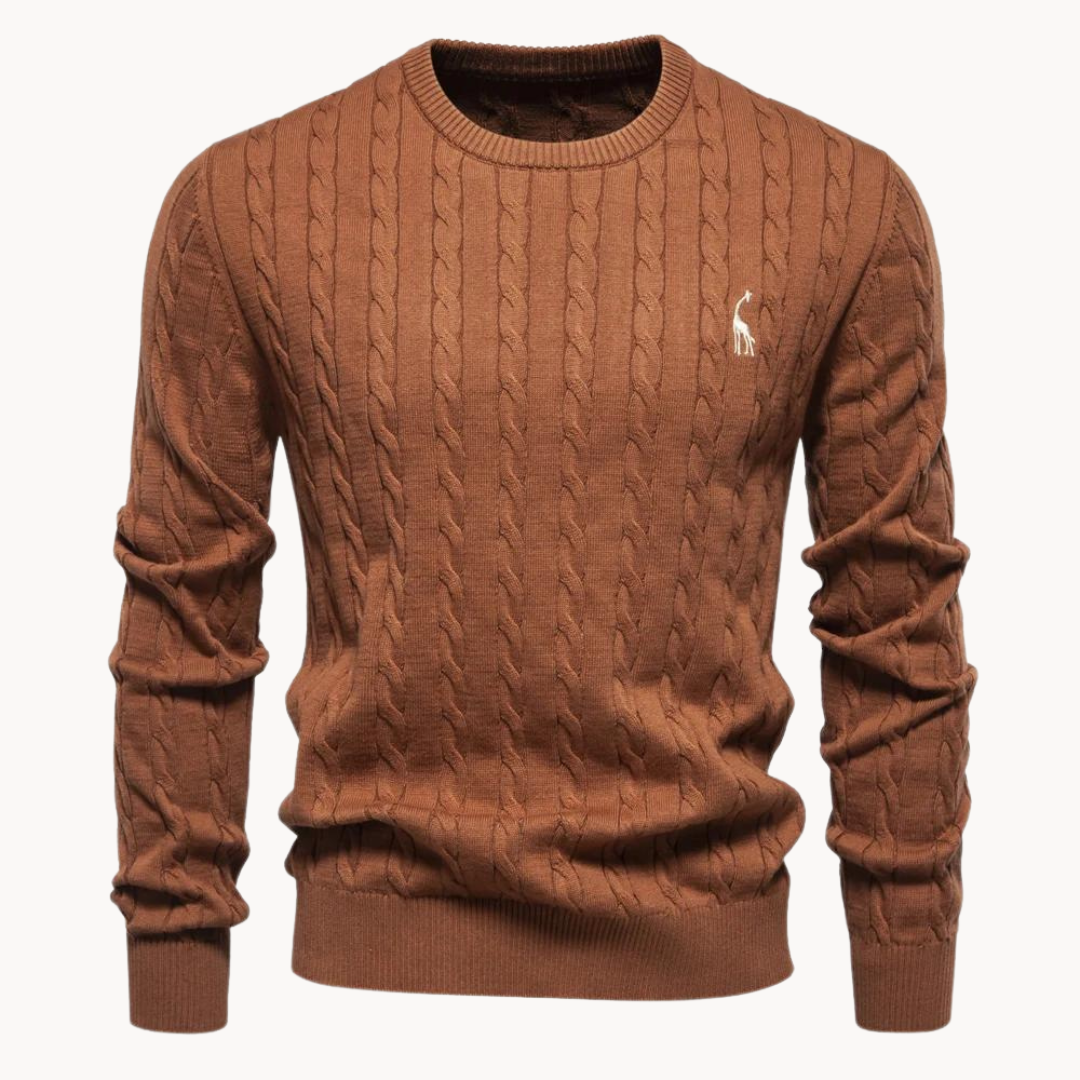 Herren - Zopfstrick Pullover - Weicher Stoff - Warmer Ponty - Lässiger und bequemer Pullover für jeden Anlass