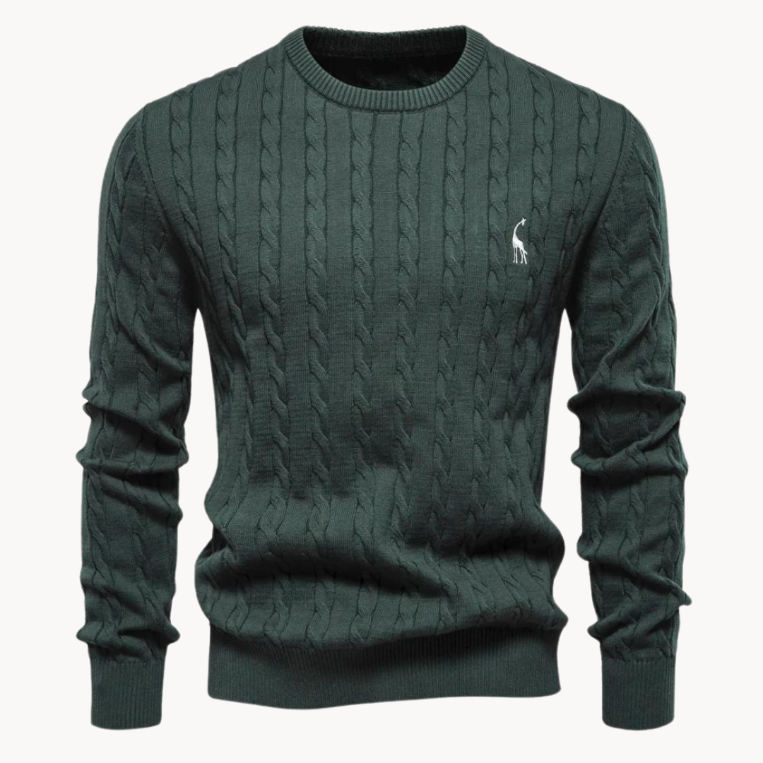 Herren - Zopfstrick Pullover - Weicher Stoff - Warmer Ponty - Lässiger und bequemer Pullover für jeden Anlass