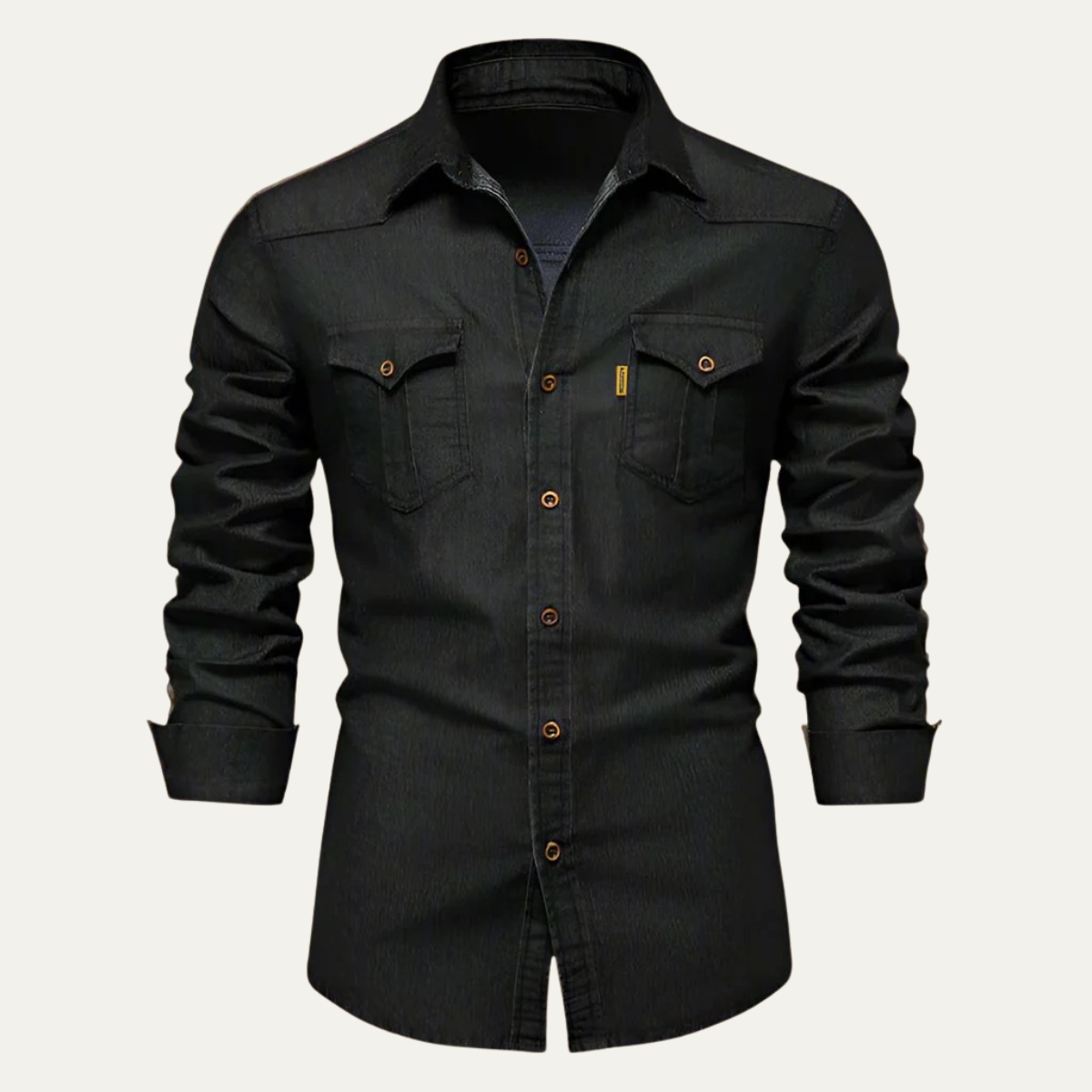 Herren - Denim-Hemd - Klassischer Stil - Strapazierfähiger Stoff - Freizeit Garderobe