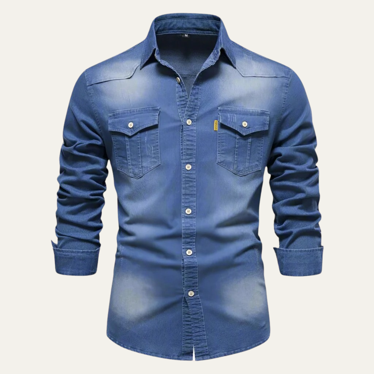 Herren - Denim-Hemd - Klassischer Stil - Strapazierfähiger Stoff - Freizeit Garderobe