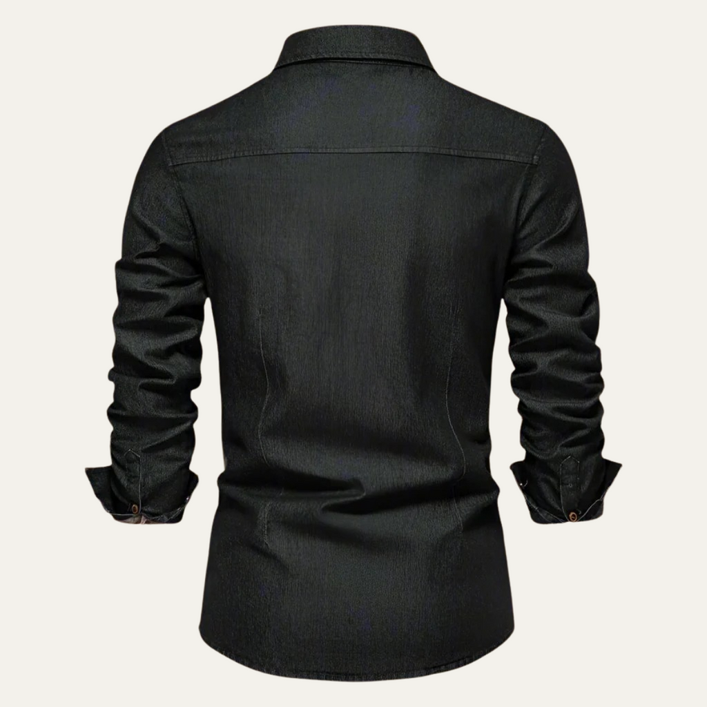 Herren - Denim-Hemd - Klassischer Stil - Strapazierfähiger Stoff - Freizeit Garderobe