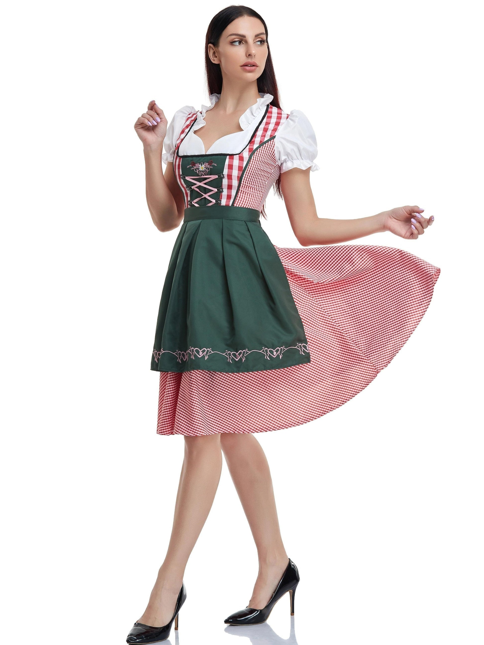 Damen Bayerisches Olivgrün Oktoberfest Dirndl Kleid