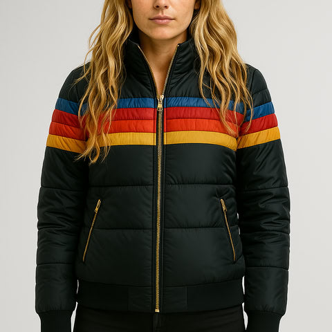Damen - Retro-Jacke - Baumwoll-Mischung - Isoliert für optimalen Kälteschutz - Stilvoller Begleiter für kaltes Wetter