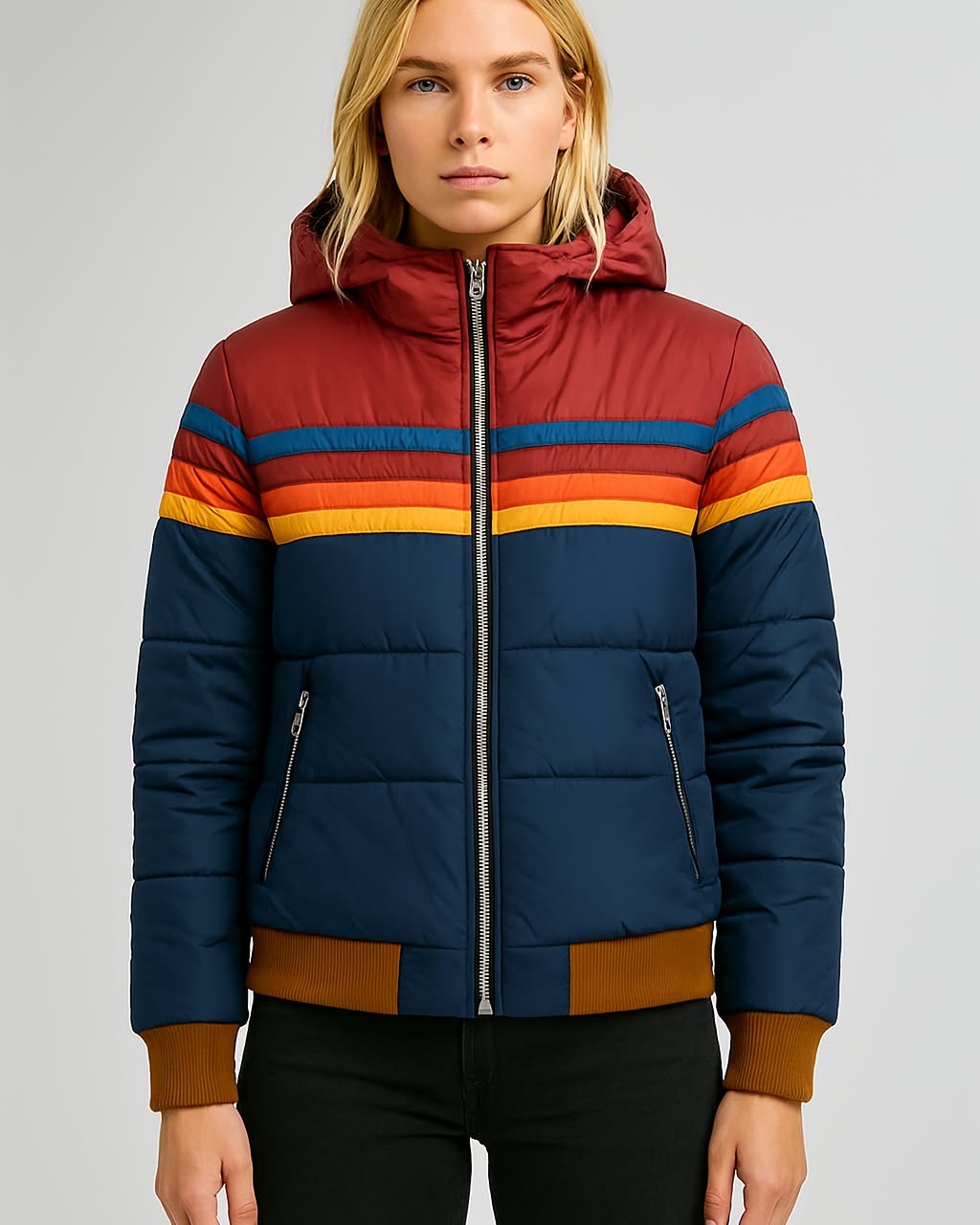 Damen - Retro-Jacke - Baumwoll-Mischung - Isoliert für optimalen Kälteschutz - Stilvoller Begleiter für kaltes Wetter