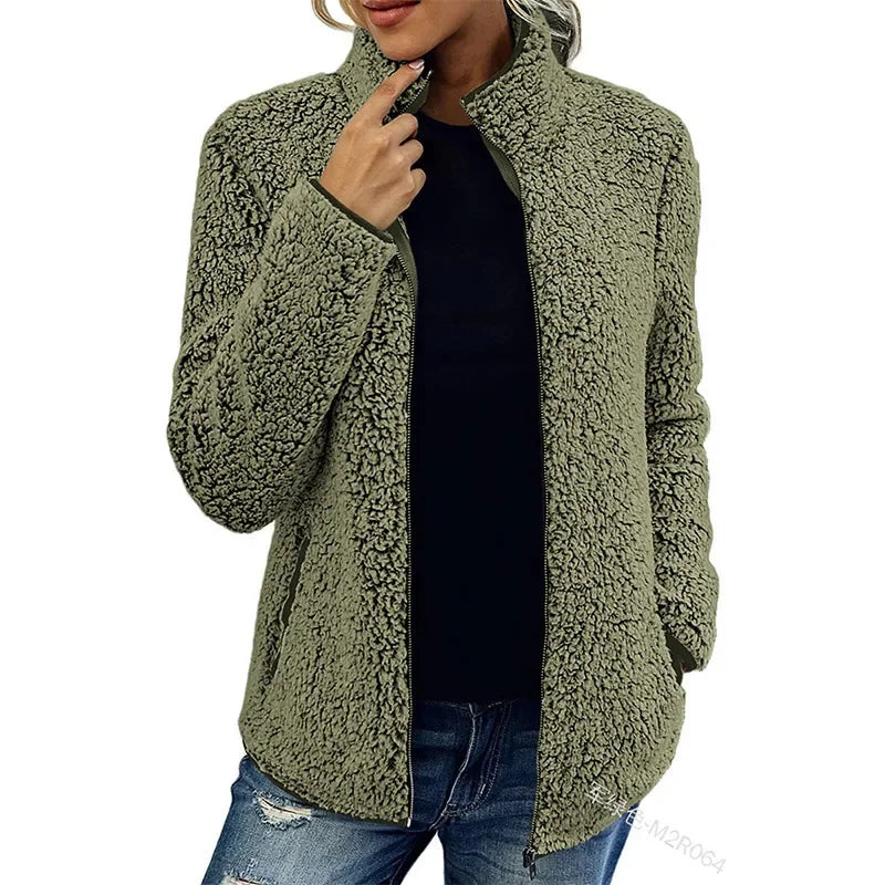 Damen - Fleece-Jacke mit Reißverschluss - Kuschelig - Weiches Material - Ideal zum Überziehen für jeden Anlass