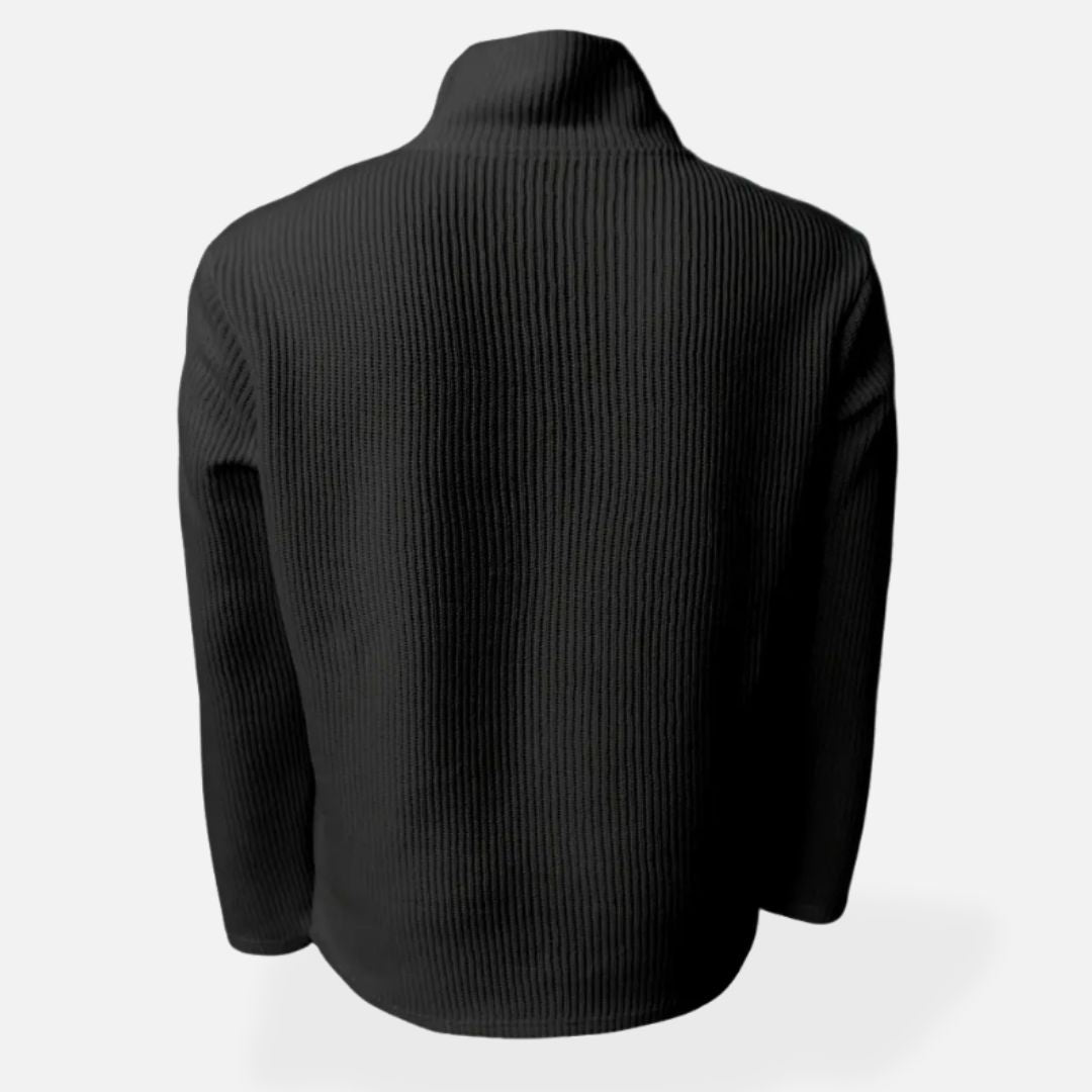 Herren - Gestrickter Pullover - Halbem Reißverschluss - Atmungsaktivem Strickmaterial - Ideal für jede Gelegenheit