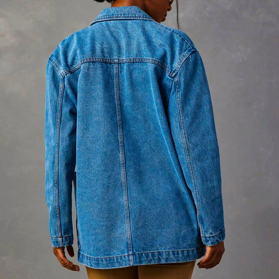 Damen - Blazer - Denim - Stylische Passform & Vielseitige Freizeitkleidung - Eleganter Look für Jeden Anlass