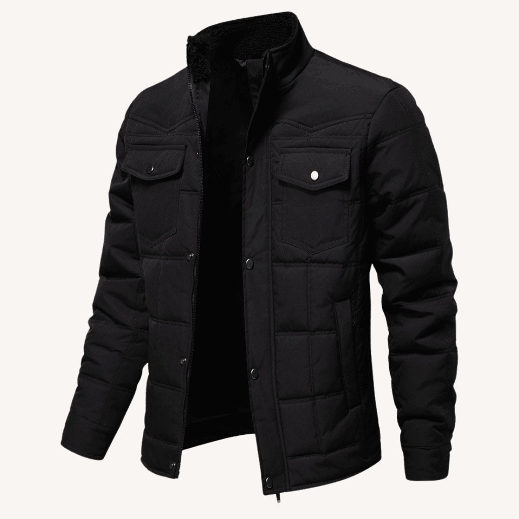 Herren - Stehkragen Jacke - Fleece Gefütterte - Warme und stylische Oberbekleidung für jede Gelegenheit