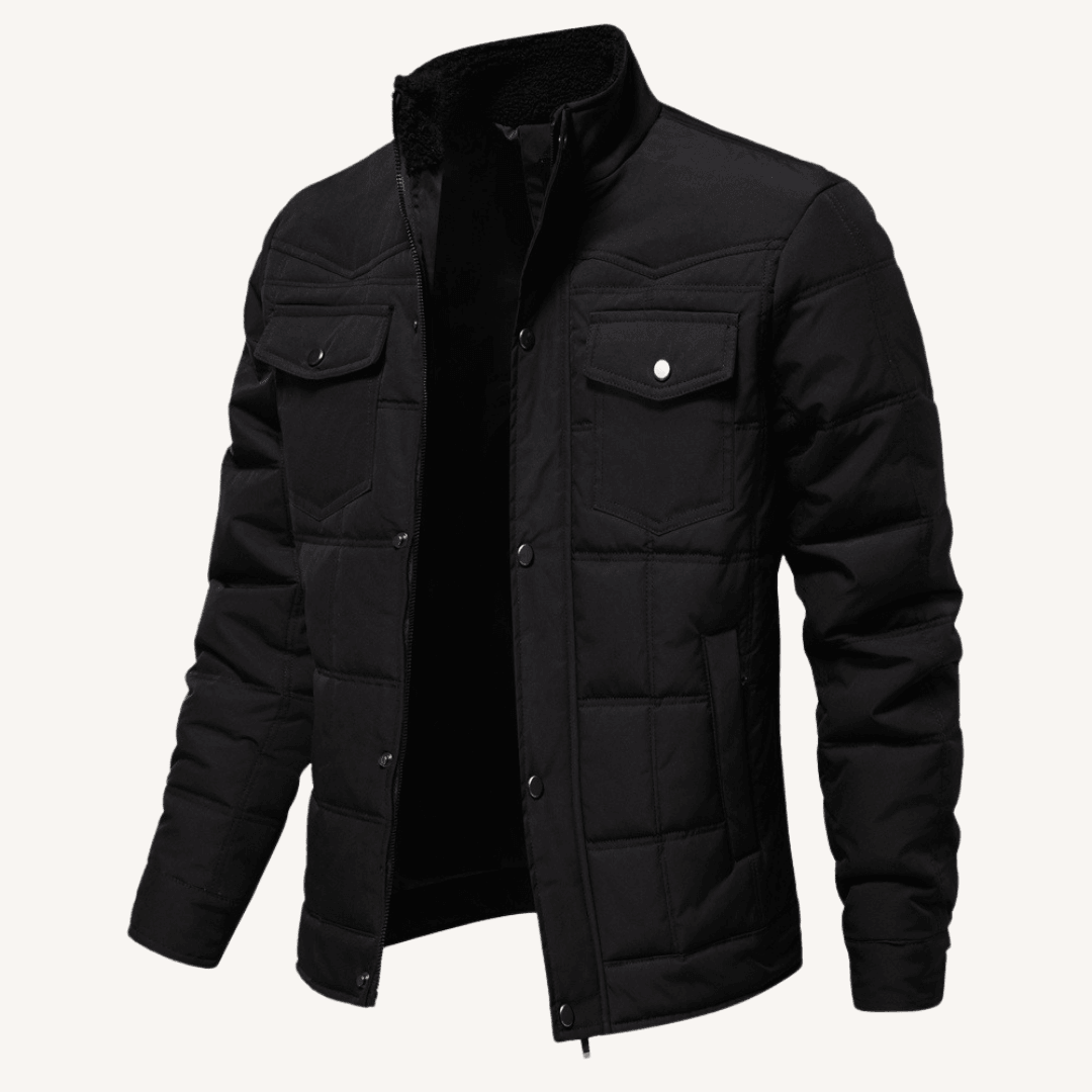 Herren - Stehkragen Jacke - Fleece Gefütterte - Warme und stylische Oberbekleidung für jede Gelegenheit