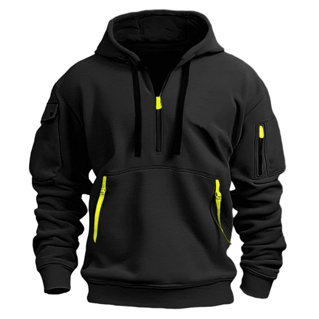 Herren -  Kapuzenpulli - Baumwollmischung  - Langarm mit Taschen - Bequemer Casual Sweatshirt für jeden Anlass