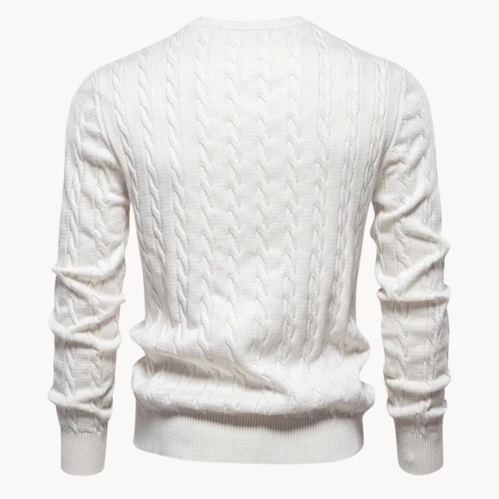 Herren - Zopfstrick Pullover - Weicher Stoff - Warmer Ponty - Lässiger und bequemer Pullover für jeden Anlass