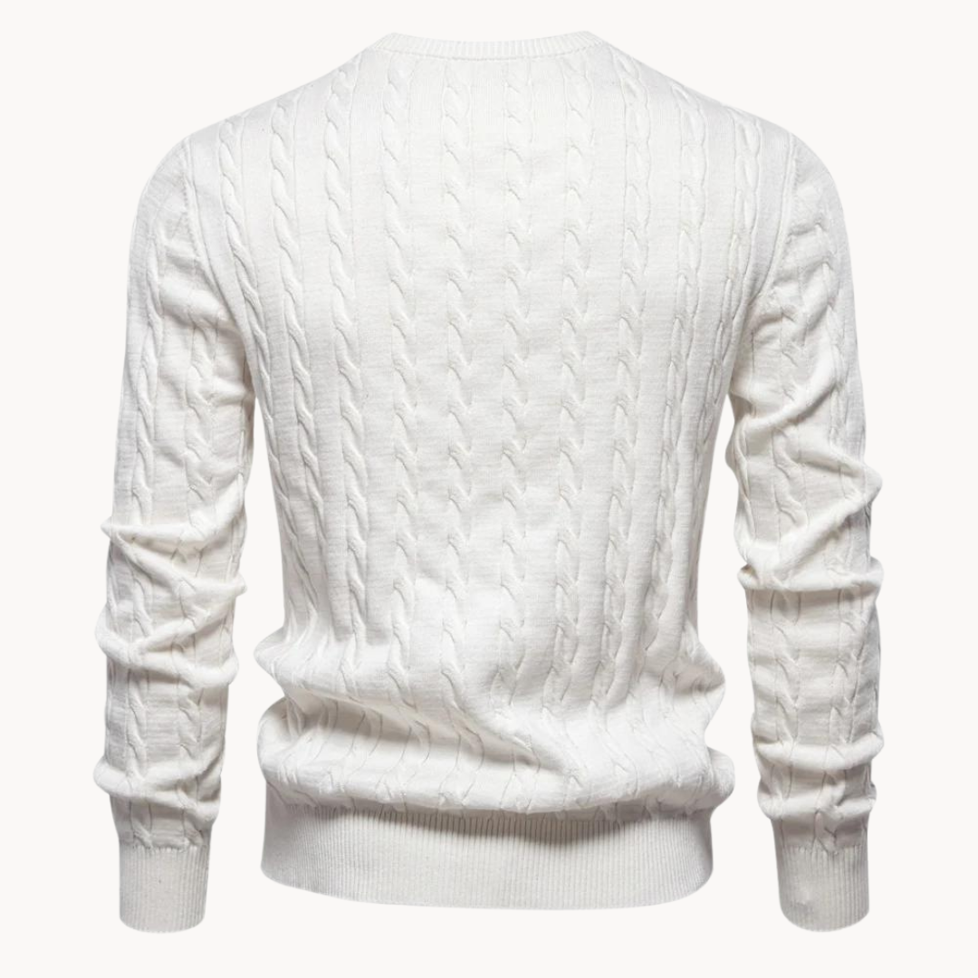 Herren - Zopfstrick Pullover - Weicher Stoff - Warmer Ponty - Lässiger und bequemer Pullover für jeden Anlass
