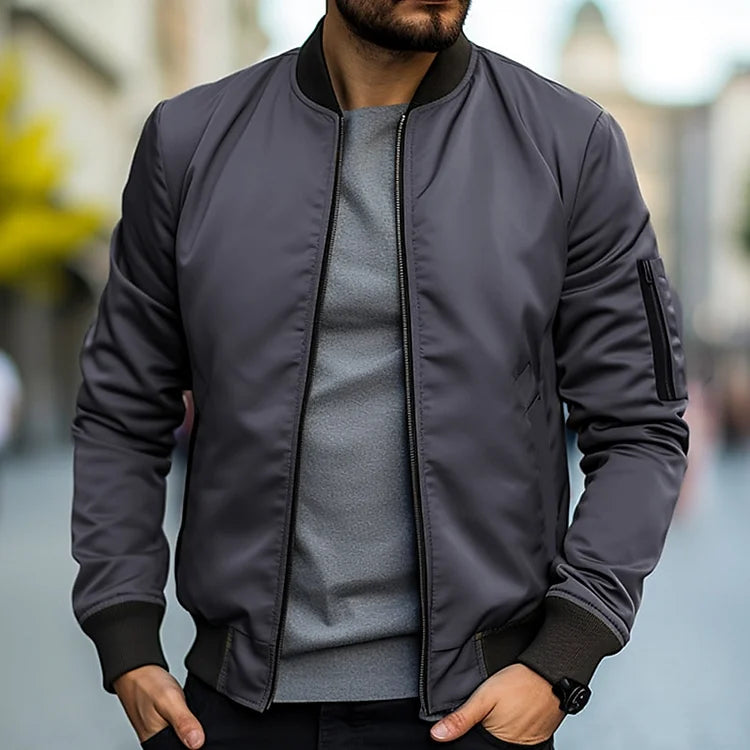 Herren - Bomberjacke - Leichter Zip-Up Style - Polyester Baumwoll - Bequeme Alltagskleidung für stilvolle Outfits