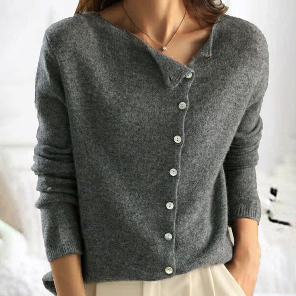 Damen - Elegante Strickjacke - Weicher Ponty-Strick - Stilvolle Freizeitkleidung für jeden Anlass