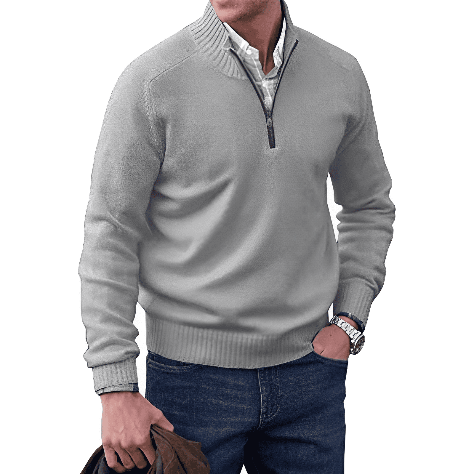 Herren - Bequemer Langarm Pullover - Weicher Strick - Lässiger Stil für jede Jahreszeit