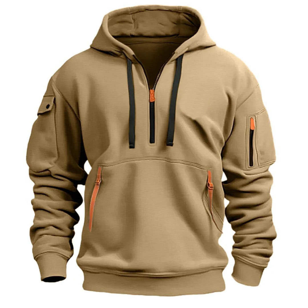 Herren -  Kapuzenpulli - Baumwollmischung  - Langarm mit Taschen - Bequemer Casual Sweatshirt für jeden Anlass