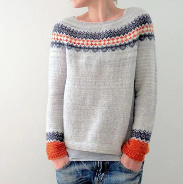 Damen - Retro-Pullover - Gemütlicher Strickstil - Vintage inspirierte Mode für jeden Anlass