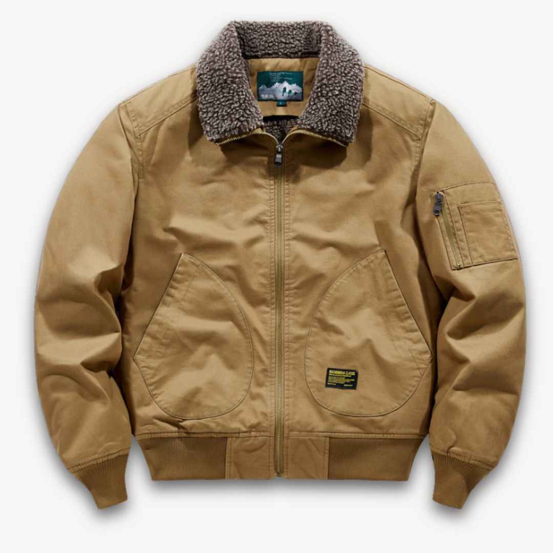 Herren - Sherpa-gefütterte Arbeitsjacke - Baumwoll - Kuschelig & strapazierfähig - Ideal für kalte Wetterabenteuer