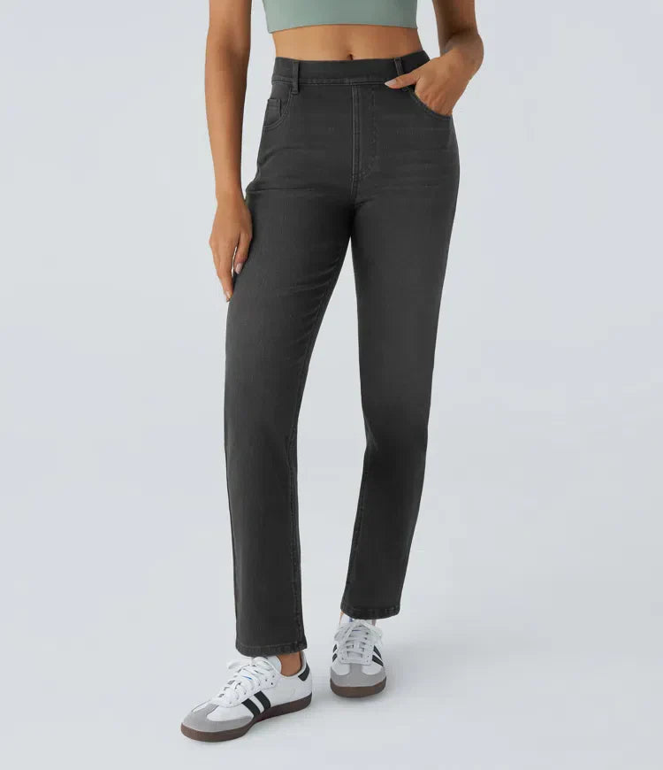 Damen - Bequeme elastische Hose - Stylisch & vielseitig für jeden Tag - Komfort und Stil vereint