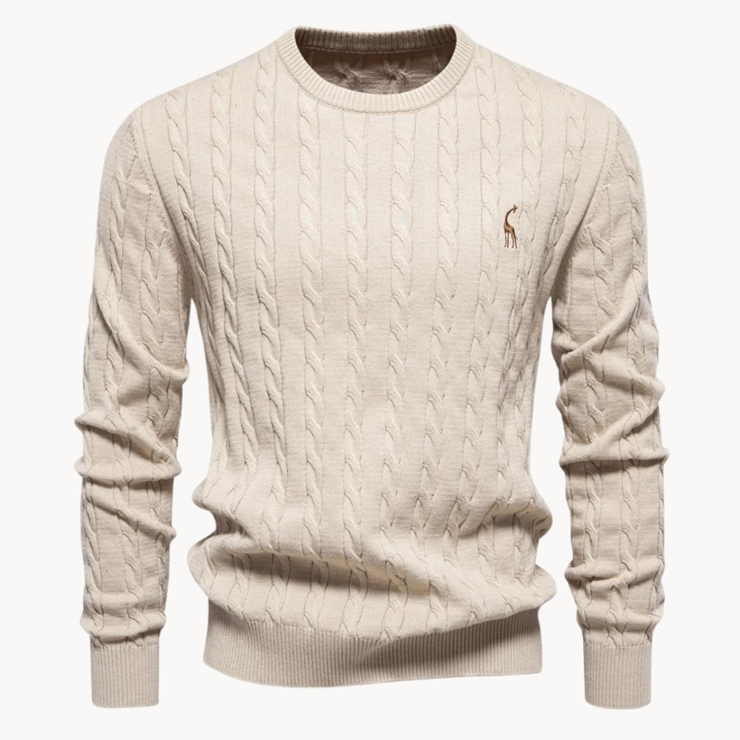 Herren - Zopfstrick Pullover - Weicher Stoff - Warmer Ponty - Lässiger und bequemer Pullover für jeden Anlass
