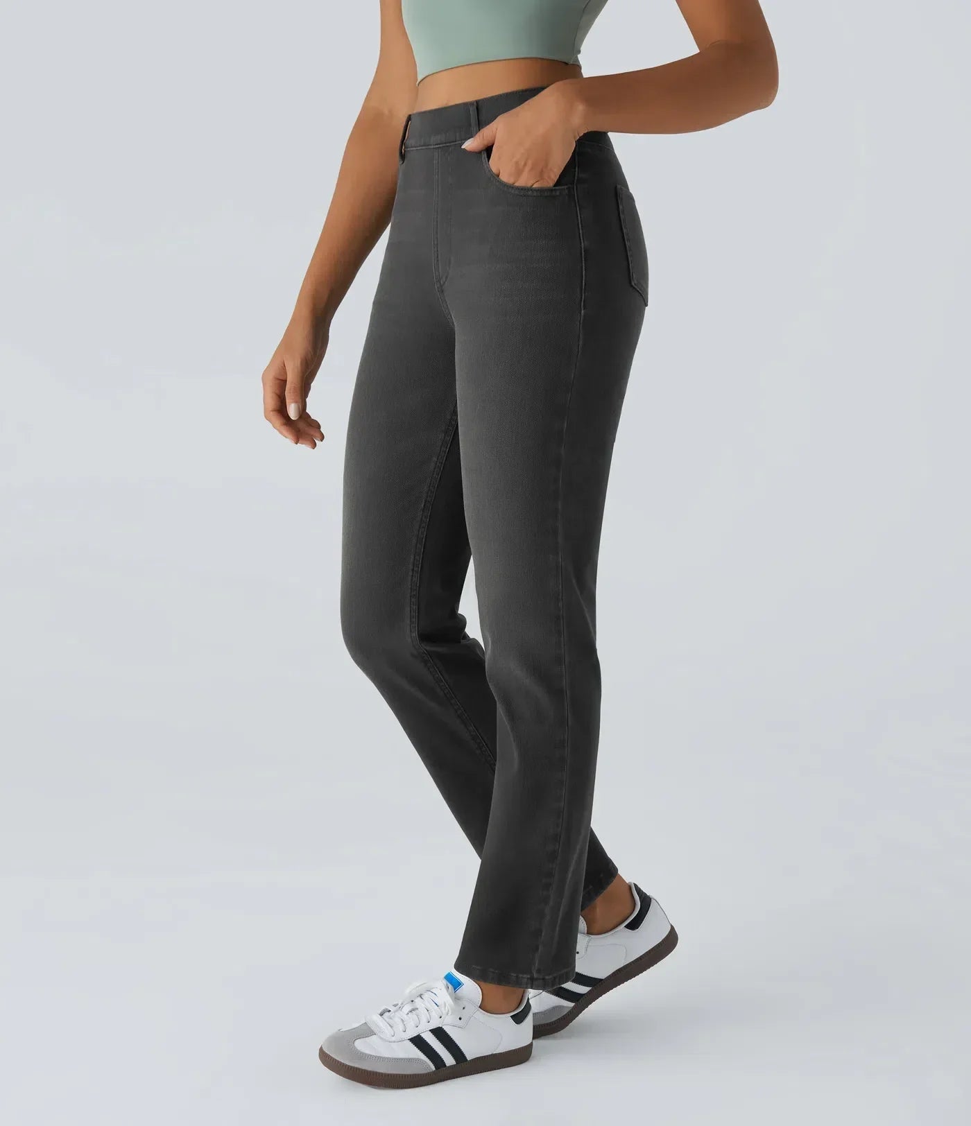 Damen - Bequeme elastische Hose - Stylisch & vielseitig für jeden Tag - Komfort und Stil vereint
