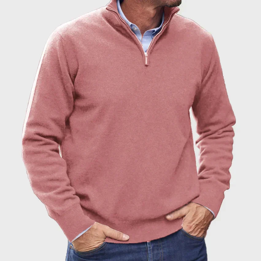 Herren - Pullover - Reinem Kaschmir - Reißverschluss - Eleganter Pullover für stilvolle Outfits