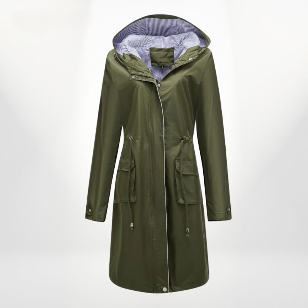 Damen - Trenchcoat mit Kapuze - Wasserdichter - Stylische & funktionelle - Oberbekleidung für jeden Anlass