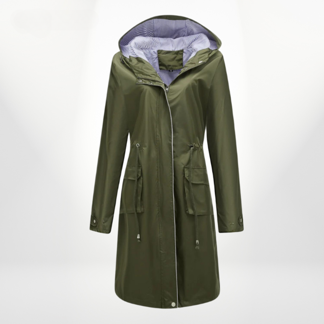 Damen - Trenchcoat mit Kapuze - Wasserdichter - Stylische & funktionelle - Oberbekleidung für jeden Anlass