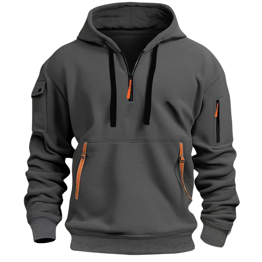 Herren -  Kapuzenpulli - Baumwollmischung  - Langarm mit Taschen - Bequemer Casual Sweatshirt für jeden Anlass