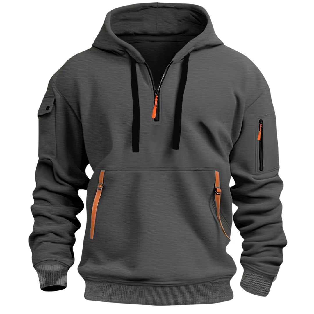 Herren -  Kapuzenpulli - Baumwollmischung  - Langarm mit Taschen - Bequemer Casual Sweatshirt für jeden Anlass