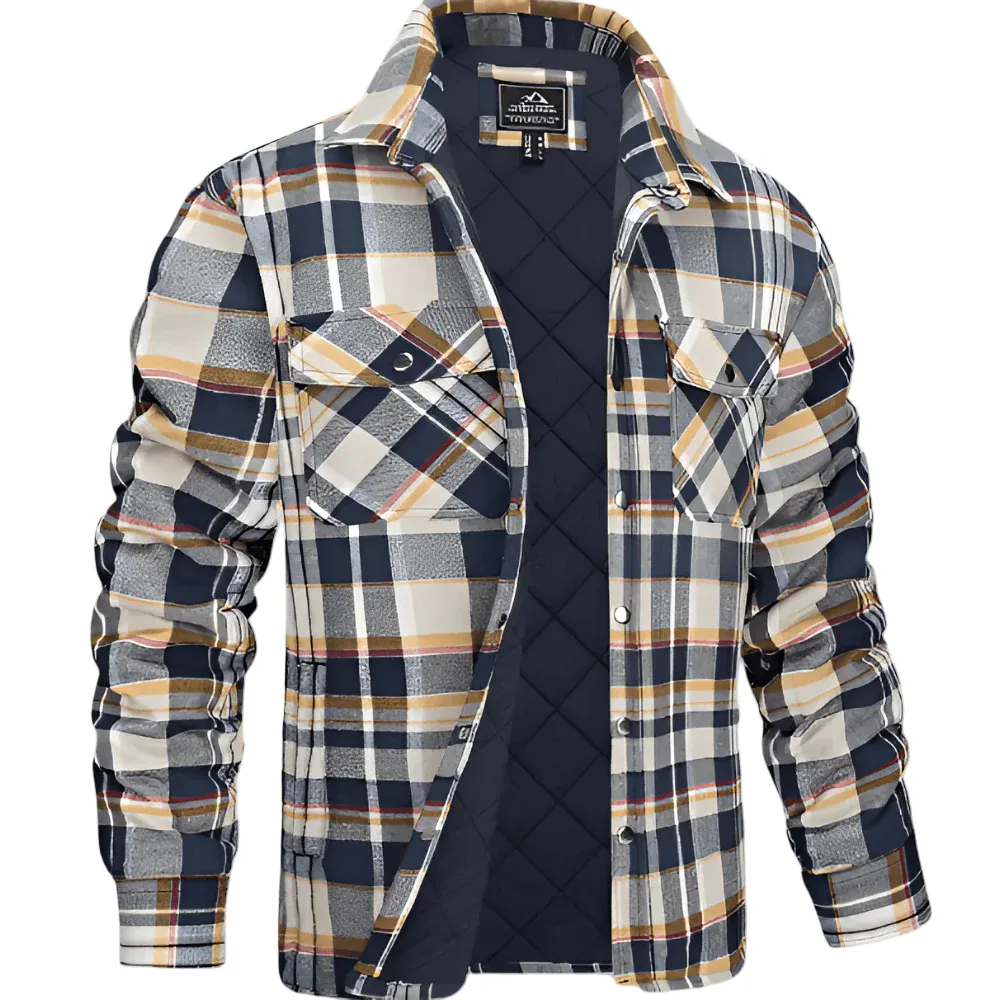 Herren - Gesteppte Karierte Jacke - Hochwertigem Material - Stylische Wärme - Ideal für jede Gelegenheit