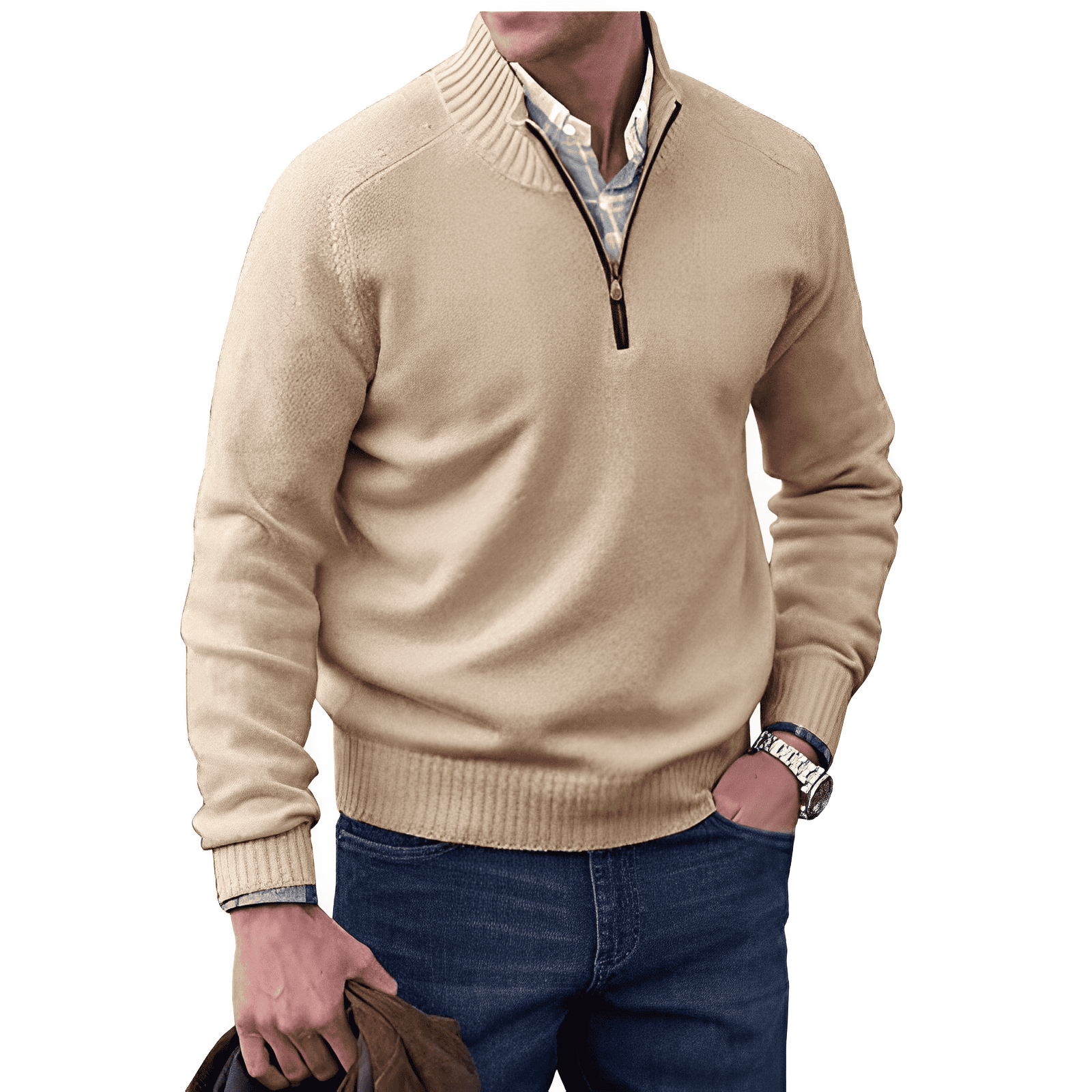 Herren - Bequemer Langarm Pullover - Weicher Strick - Lässiger Stil für jede Jahreszeit