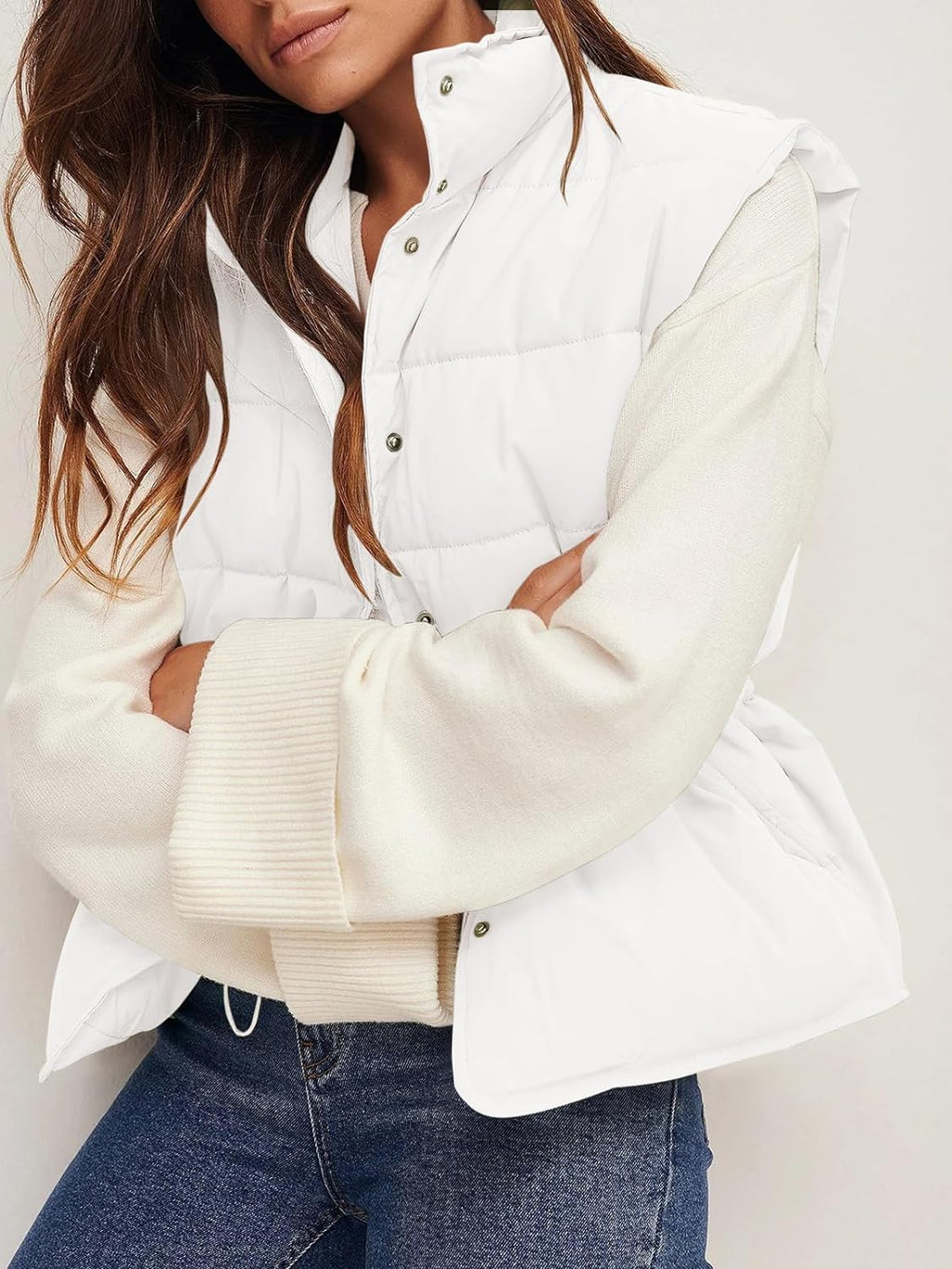 Damen - Stylisches gefüttertes Gilet - Gesteppter Stoff - Ärmellose Weste für schicke Layering - Bequem und trendy