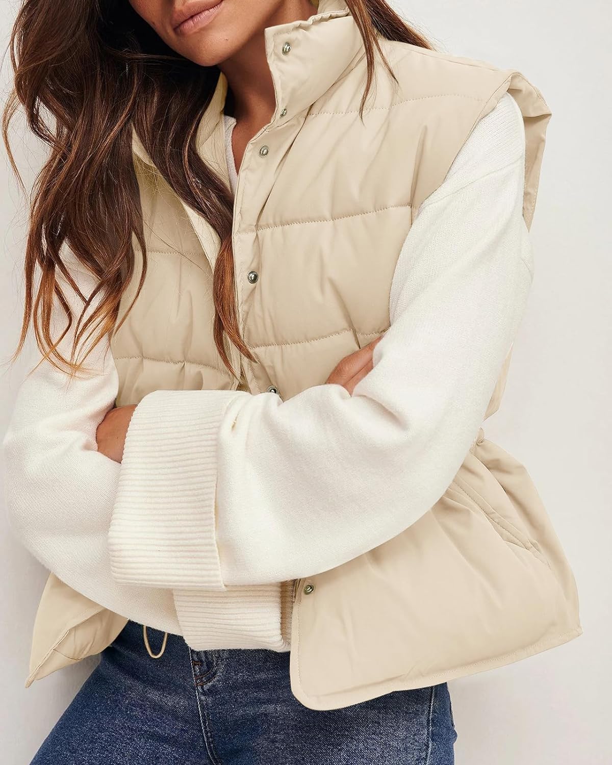 Damen - Stylisches gefüttertes Gilet - Gesteppter Stoff - Ärmellose Weste für schicke Layering - Bequem und trendy