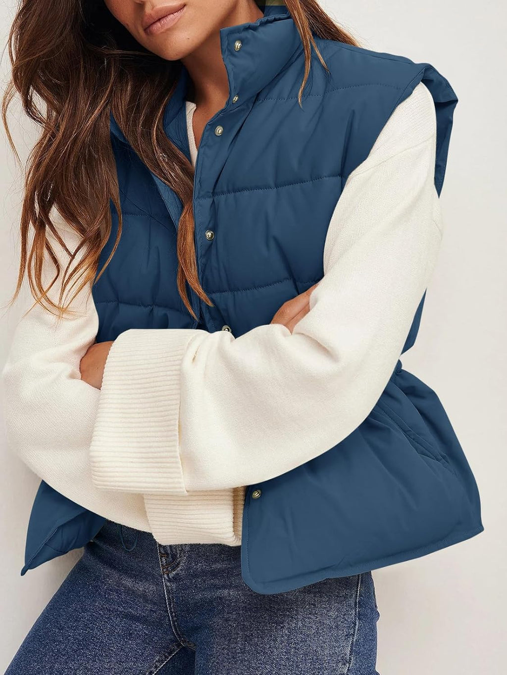 Damen - Stylisches gefüttertes Gilet - Gesteppter Stoff - Ärmellose Weste für schicke Layering - Bequem und trendy