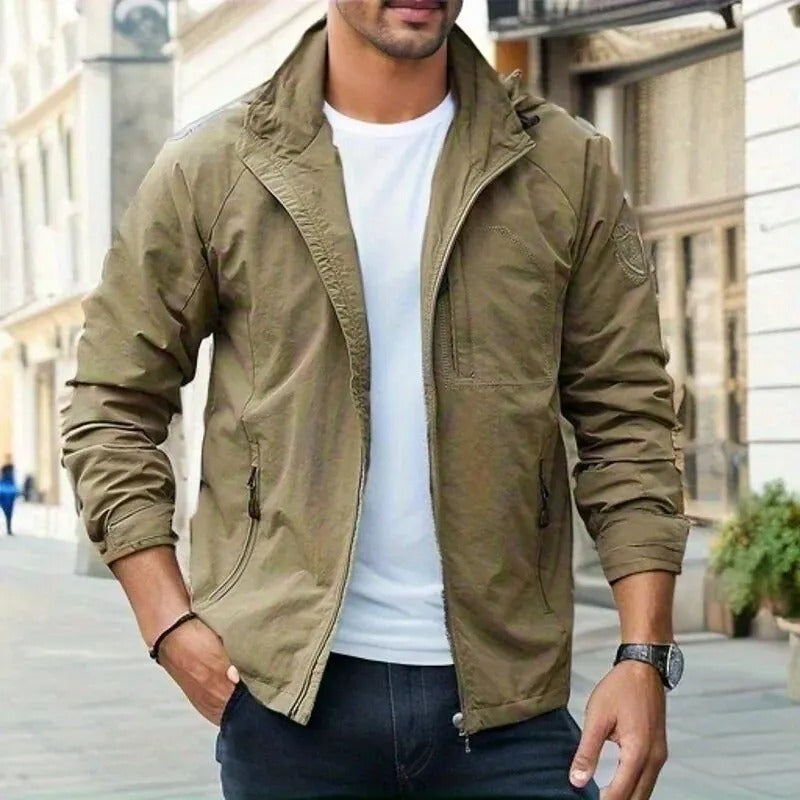 Herren - Leichte Sommerjacke - Wasserdicht & Atmungsaktiv Material - Cargo-Stil - Perfekt für Outdoor-Aktivitäten