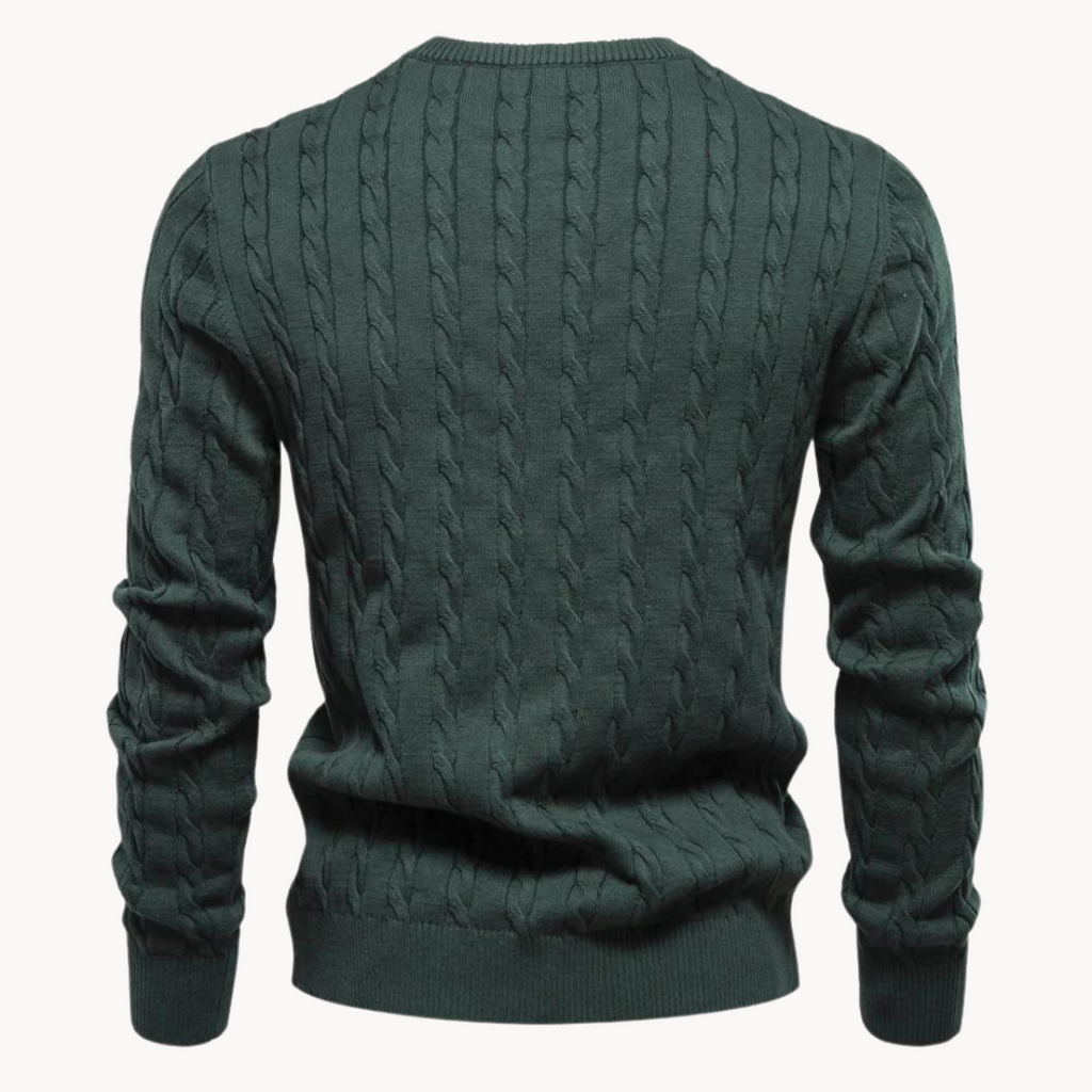 Herren - Zopfstrick Pullover - Weicher Stoff - Warmer Ponty - Lässiger und bequemer Pullover für jeden Anlass