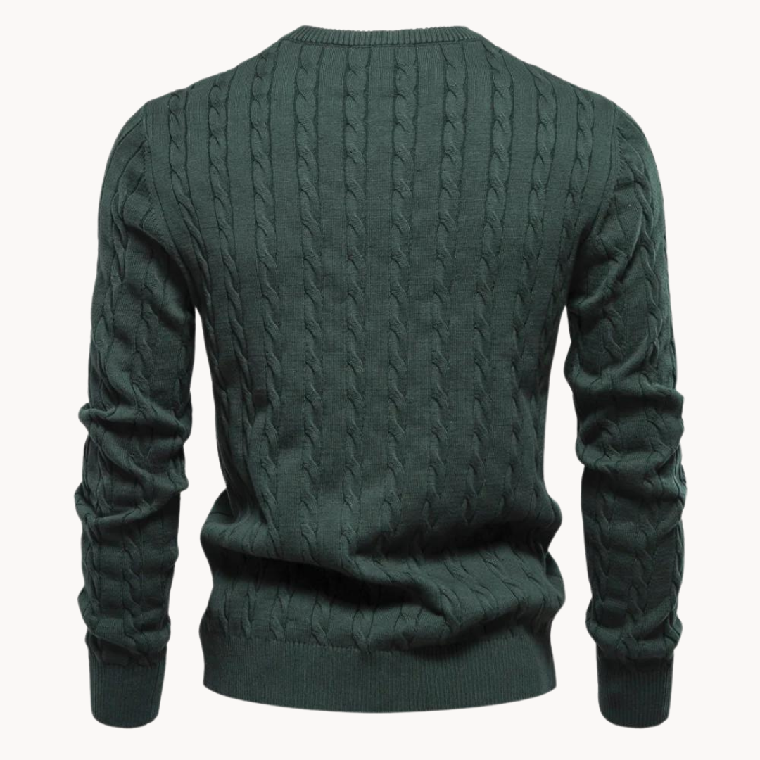 Herren - Zopfstrick Pullover - Weicher Stoff - Warmer Ponty - Lässiger und bequemer Pullover für jeden Anlass