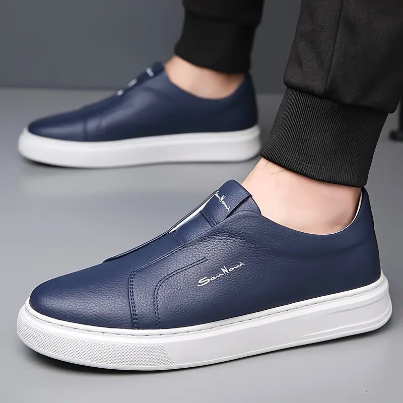 Herren - Slip-On Sneakers - Leder - Lässige Canvas-Schuhe für Komfort und Stil - Perfekte Freizeitschuhe