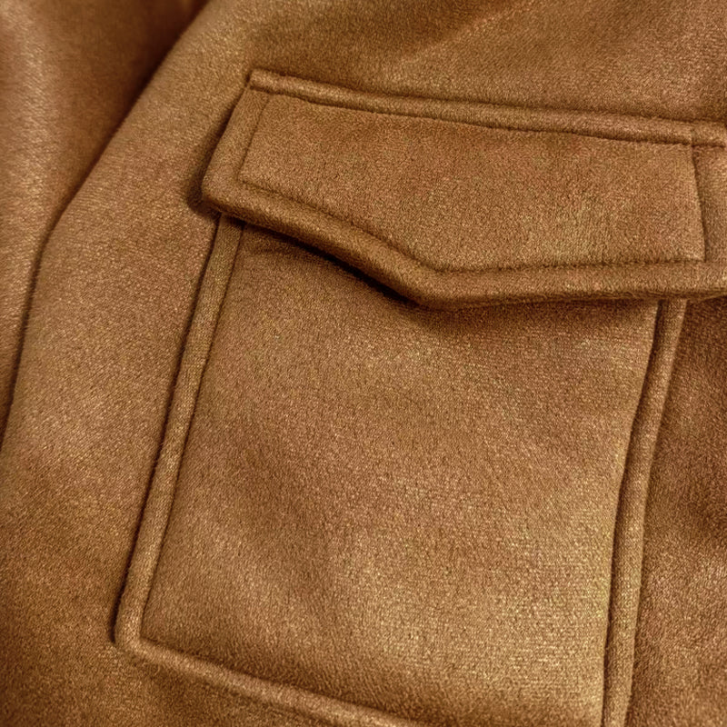Herren - Mehrfachtaschen Jacke - Kunstpelz Lambswool - Klassischen Design - Ultimativen Winterkomfort
