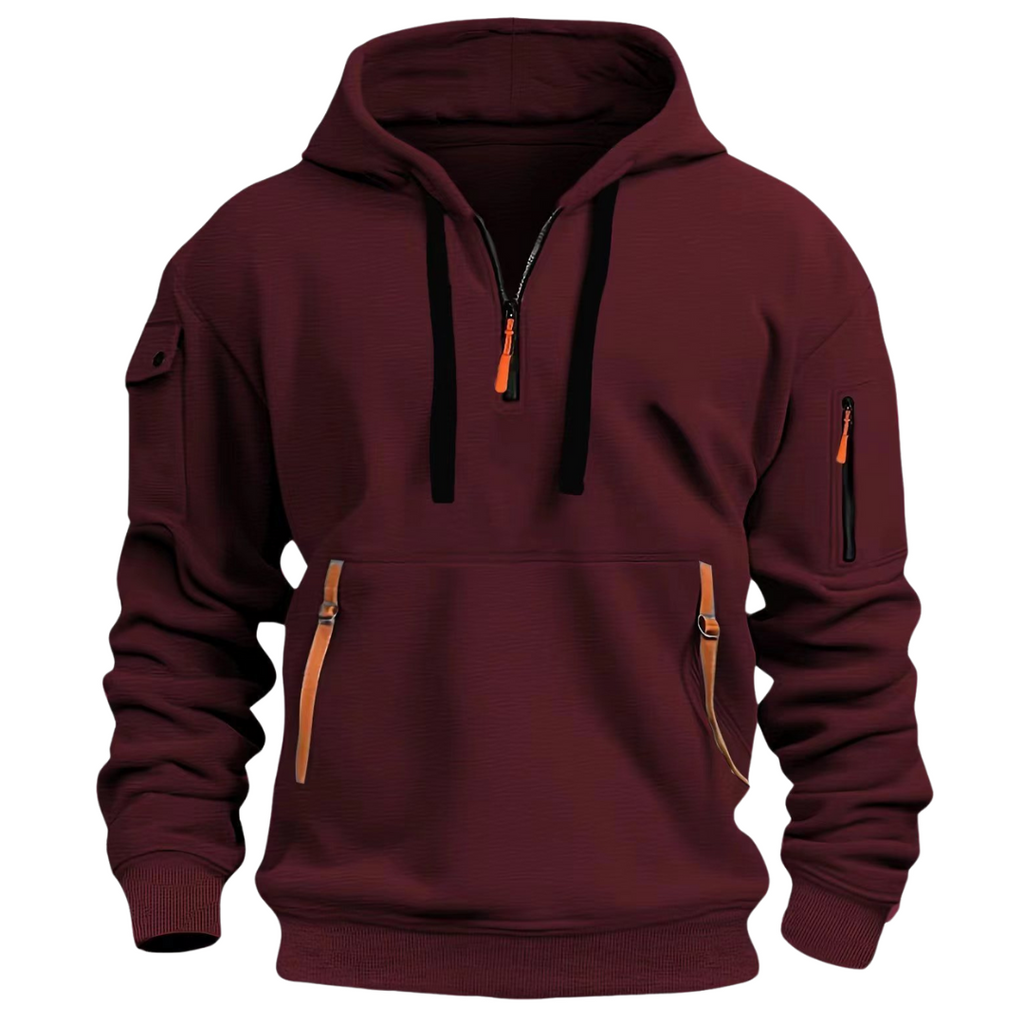 Herren -  Kapuzenpulli - Baumwollmischung  - Langarm mit Taschen - Bequemer Casual Sweatshirt für jeden Anlass
