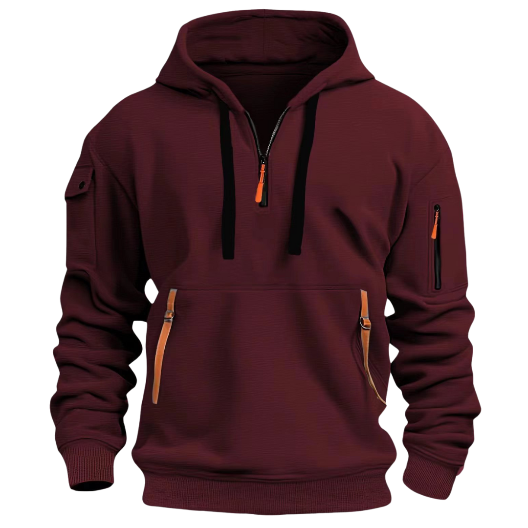 Herren -  Kapuzenpulli - Baumwollmischung  - Langarm mit Taschen - Bequemer Casual Sweatshirt für jeden Anlass